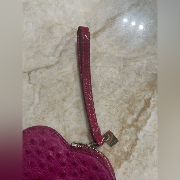 Furla Pink Ostrich Wristlet Coin Purse - Picture 6 of 6